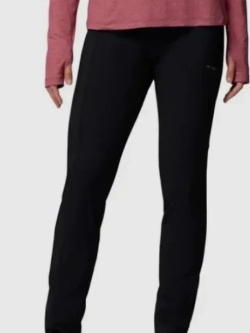 Women's Fleece Lined Active Fit Straight Leg Pants Black